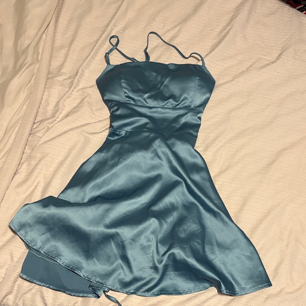 Altar'd State Blue Backless Dress